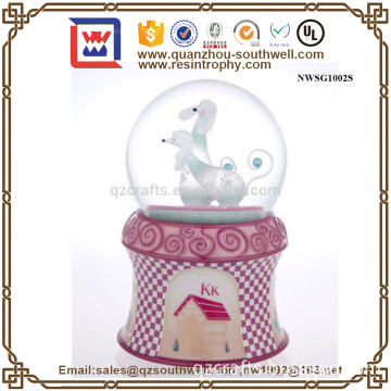 Electric LED Clear polyresin Animal Snow globe